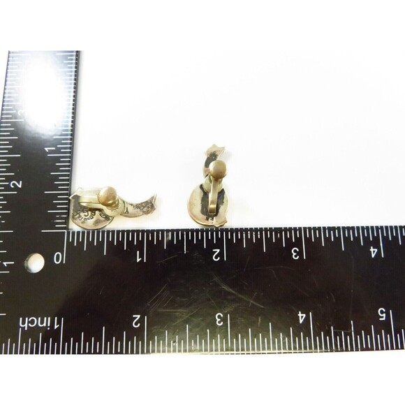 Vintage Taxco Mexico 940 Silver Abalone Screw Back Bird Earrings - Picture 7 of 7